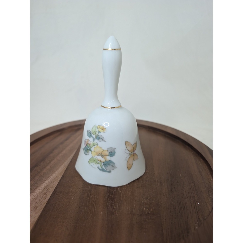 Vintage Made In Japan Floral‎ And Butterfly Bell